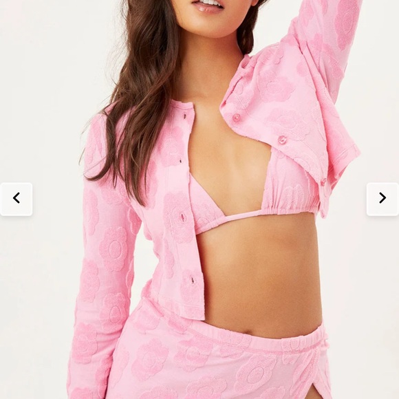 Cheri Floral Terry Cardigan Sweater - Picture 8 of 9